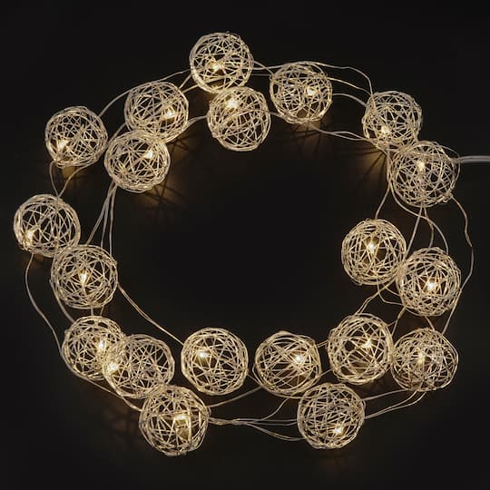 8 Pack: 20ct. Warm White Wire Ball LED String Lights by Ashland&#x2122;